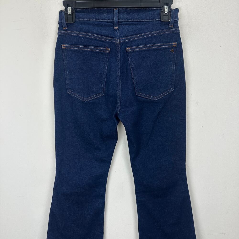 Madewell The Petite Stretch Flare Jean Rinse Wash Dark Blue High Rise US 25P NWT - Picture 10 of 12